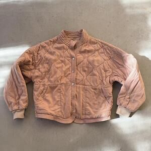 Anthro BLANK NYC Blush Pink Quilted Bomber Jacket